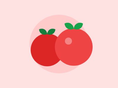 Two ripe red tomatoes
