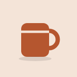 Terracotta mug with a white stripe