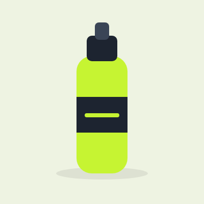 Lime water bottle with a dark band