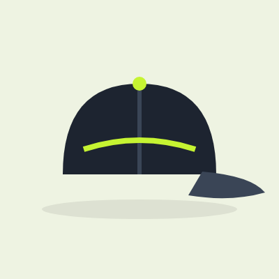 Dark running cap with a lime line